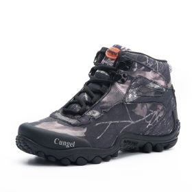 NEW Camo Tactical Boots Men Waterproof Military Tactical Boots Outdoor Combat Shoes Trekking Sneakers Man Hiking Hunting Boots (Color: black)