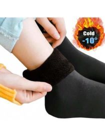 Womens Thermal Fleece Anklet Socks Cozy Comfort Guaranteed (Color: black)