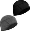 Mid-Weight Helmet Liner Skull Cap 6-Panel Beanie Thermal Running Hats Ears Warm Performance 2 Pack