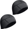 Mid-Weight Helmet Liner Skull Cap 6-Panel Beanie Thermal Running Hats Ears Warm Performance 2 Pack